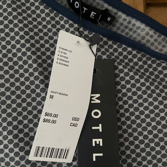 NWT Motel Dress in blue and gray, size Medium - Picture 3 of 6